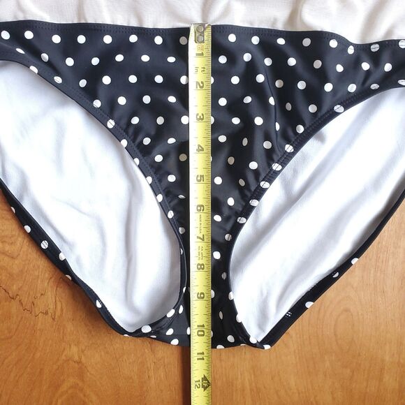 Lauren Ralph Lauren Swimsuit Womens 12 Black Polka Dot One Piece Bathing Suit - Picture 13 of 16